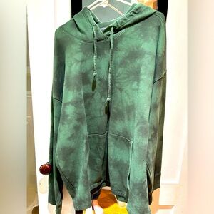 Green tie dye athletic hoodie